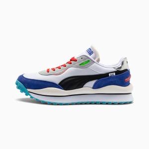 Puma Style Rider Ride On Women's Sneakers White / Blue / Grey | PM586HQI